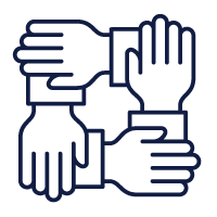four hands holding wrists